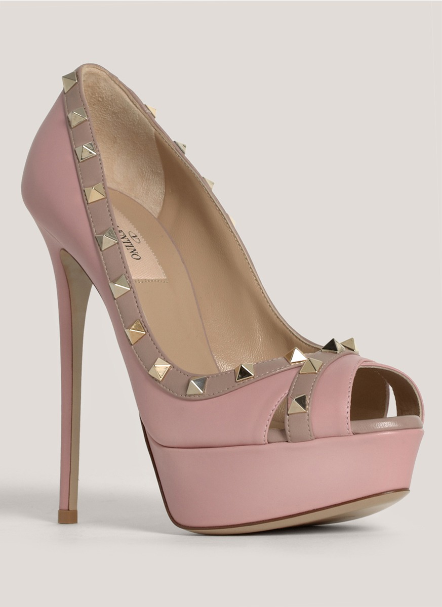 Lyst - Valentino Studded Platform Pumps in Pink