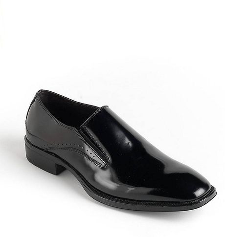 Johnston & Murphy Birchett Leather Slip-On Dress Shoes in Black for Men ...