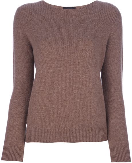 The Row Ribbed Knit Sweater in Brown (nutmeg) | Lyst