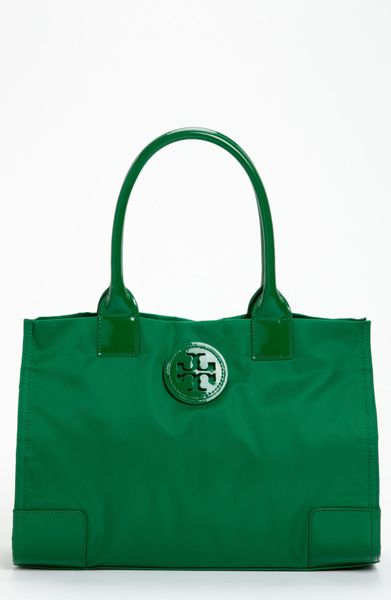 Tory Burch Ella Mini Nylon Tote in Green (emerald city) | Lyst