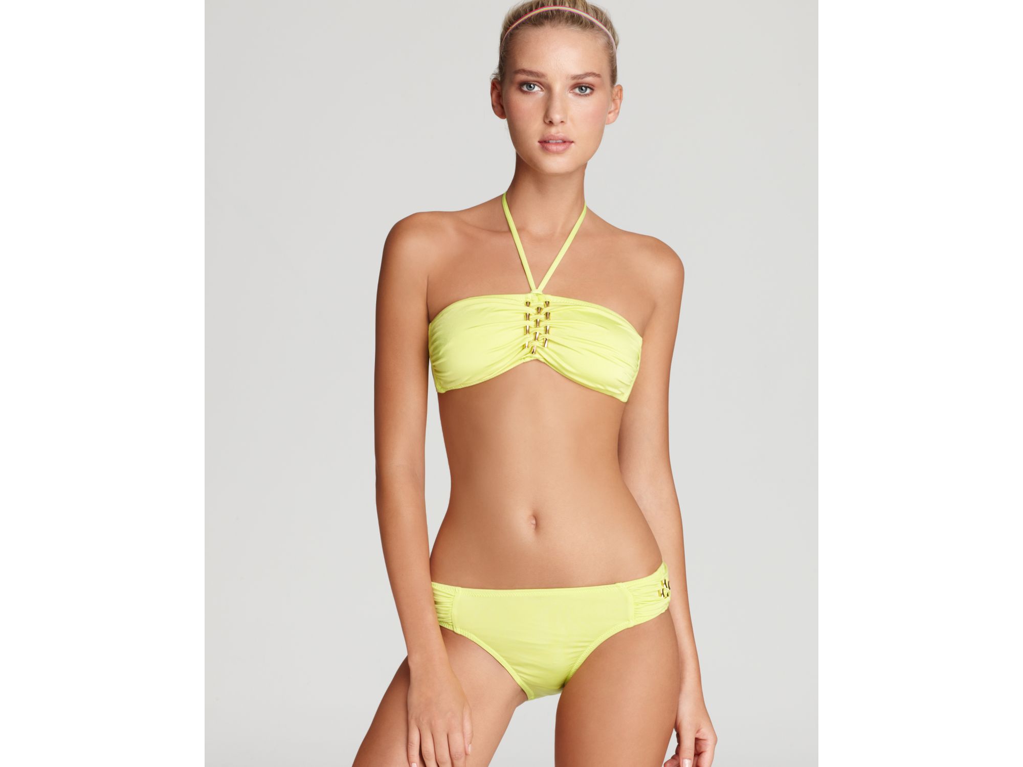 Trina turk Tokyo Bay Solid Bandeau Bikini Top in Yellow Lyst