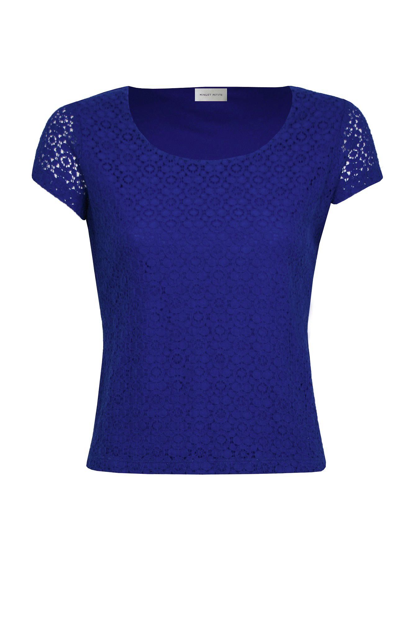 Minuet Petite Lace Textured Top in Blue (royal blue) | Lyst