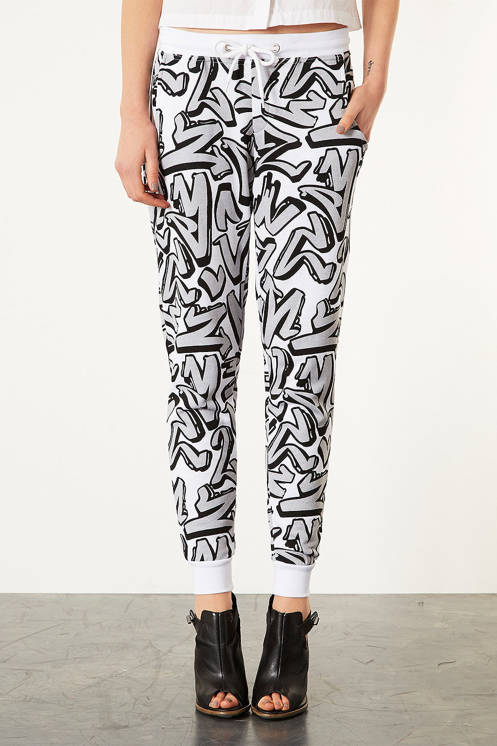 graffiti print joggers