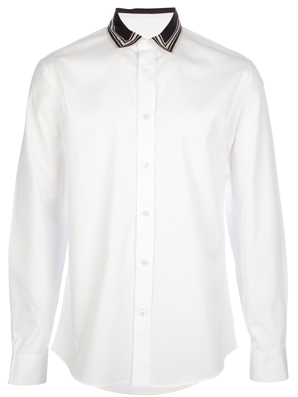 Alexander Mcqueen Contrast Collar Shirt in White for Men | Lyst