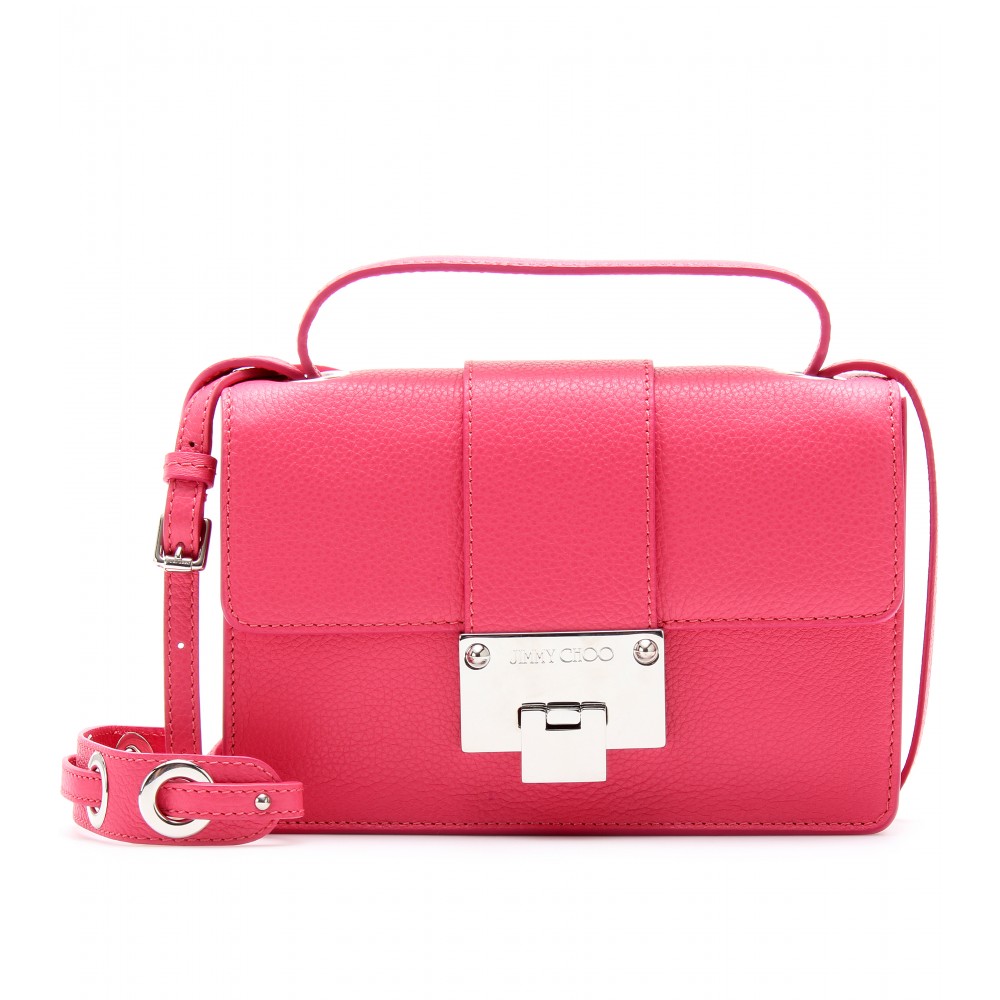 Lyst - Jimmy choo Rebel Leather Shoulder Bag in Pink