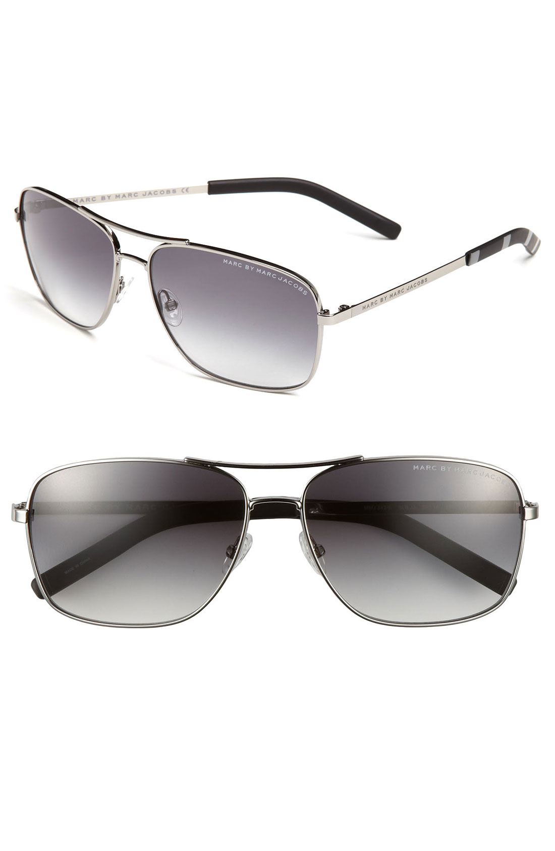Marc By Marc Jacobs 59Mm Aviator Sunglasses - Ruthenium in Silver for
