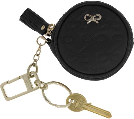 Anya Hindmarch Maeve Embossed Leather Key Fob in Black | Lyst