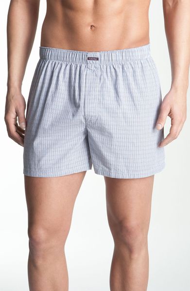 Calvin Klein Boxer Shorts in Gray for Men (blue plaid/ tyler check) | Lyst