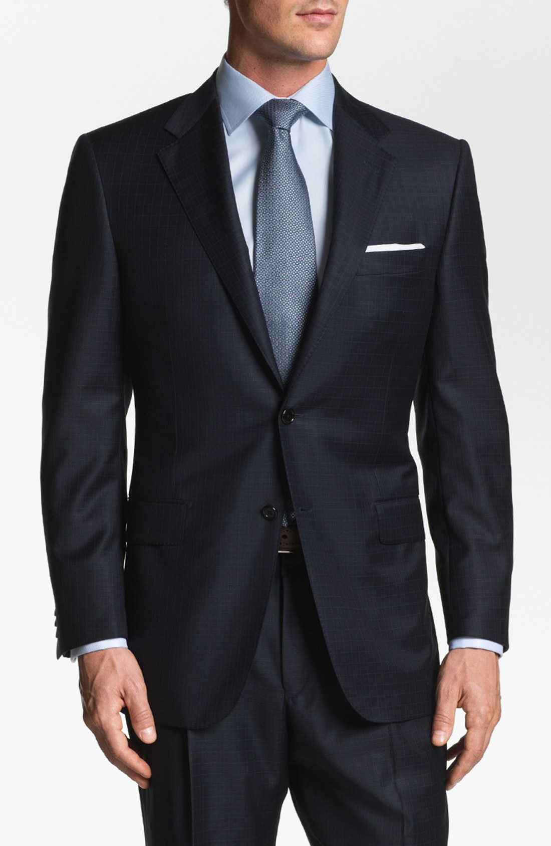 Hickey Freeman Addison Check Suit in Blue for Men (blue/ tan check) | Lyst