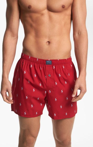 Polo Ralph Lauren Woven Boxer Shorts in Red for Men (red/ elite blue ...