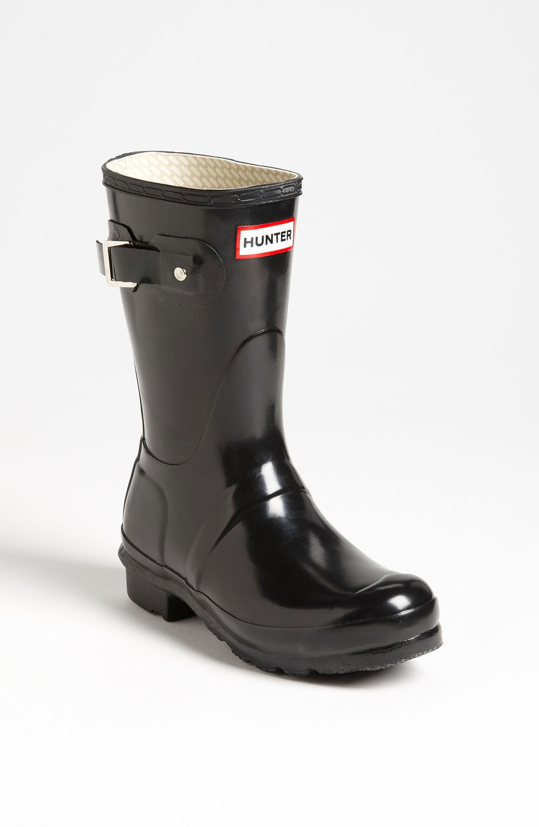 Hunter Original Short Gloss Rain Boot in Black (Black Gloss) | Lyst