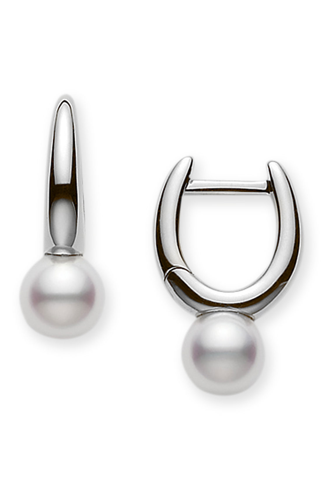 Mikimoto Akoya Pearl Earrings in White (white gold) | Lyst