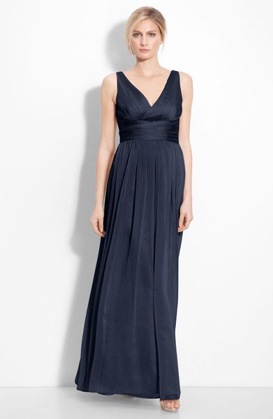 Ml Monique Lhuillier Bridesmaids Sleeveless Ruched Chiffon Dress in ...