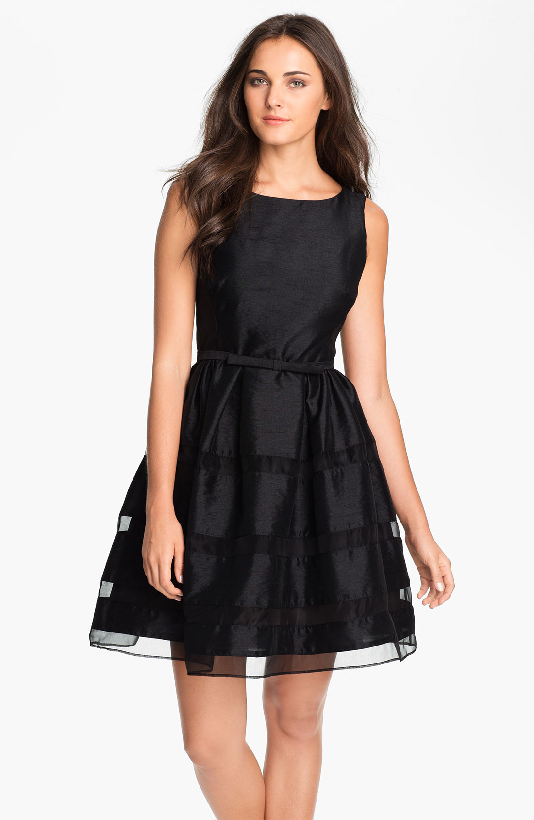dresses tonal stripe fit flare dress in black lyst dresses tonal stripe fit flare dress in black lyst