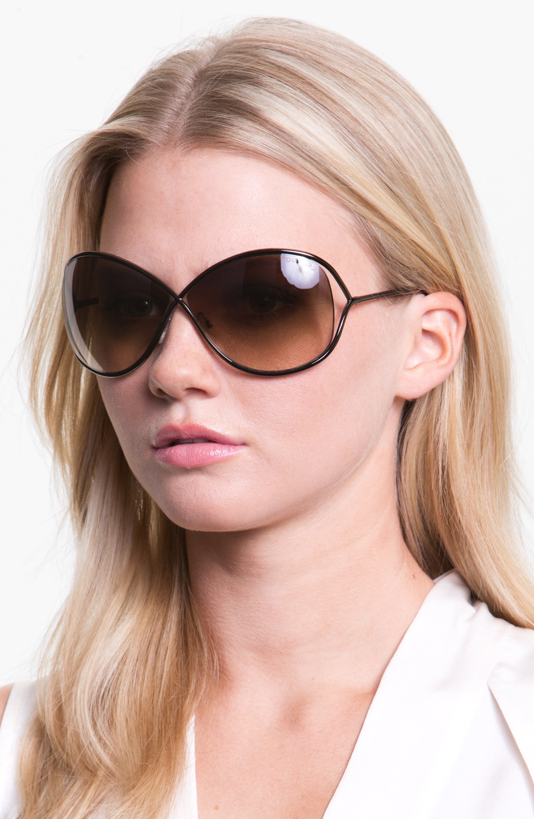 Tom ford Miranda 68mm Open Temple Metal Sunglasses in Gold (bronze) | Lyst