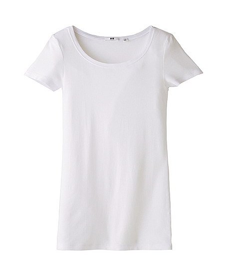 Uniqlo Light Cotton Scoop Neck Short Sleeve T-Shirt in White | Lyst