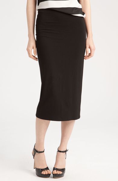 Vince Camuto Midi Tube Skirt in Black (rich black) | Lyst