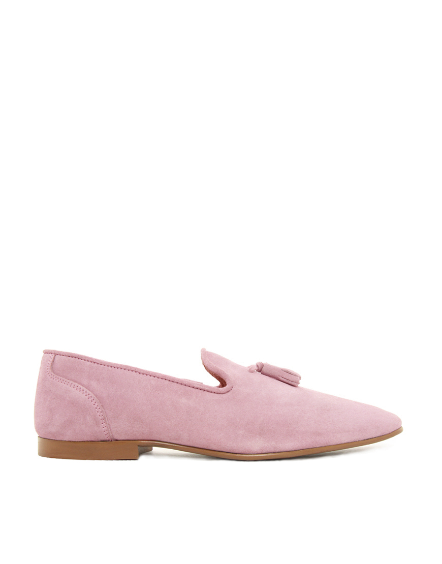 Asos Tassel Loafers In Suede In Pink For Men | Lyst