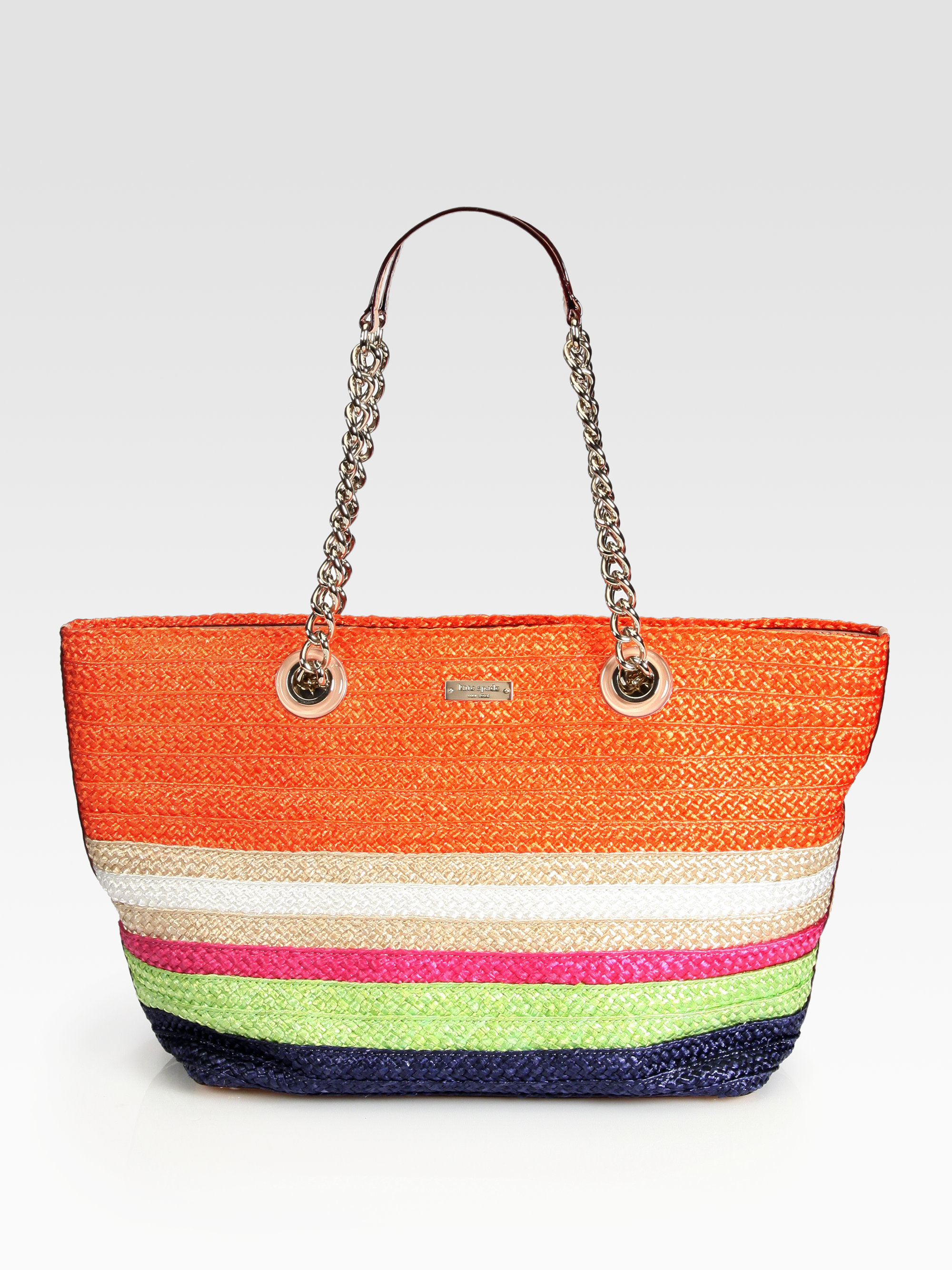 Kate Spade Chelsea Market Woven Raffia Tote in Orange (valencia) | Lyst