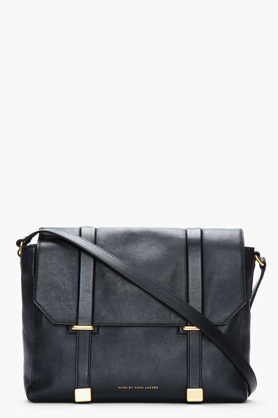 Lyst - Marc By Marc Jacobs Black Buffed Leather Messenger Bag in Black ...