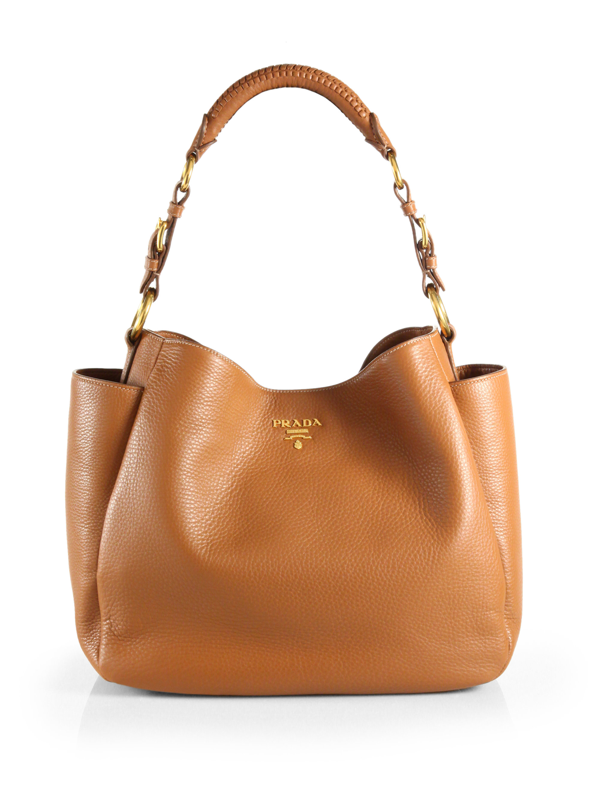 Lyst Prada Vitello Daino Hobo Bag In Brown Gallery