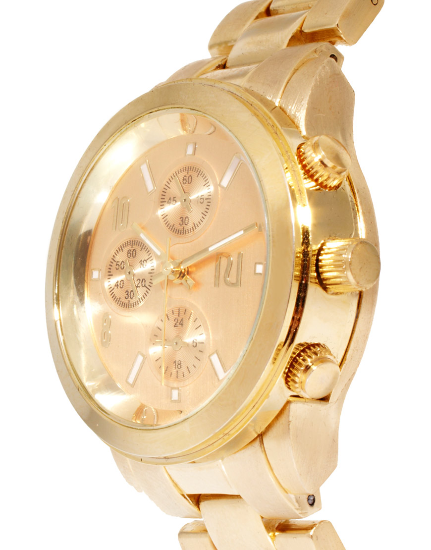 Lyst River Island Gold Emily Chronograph Watch in Metallic