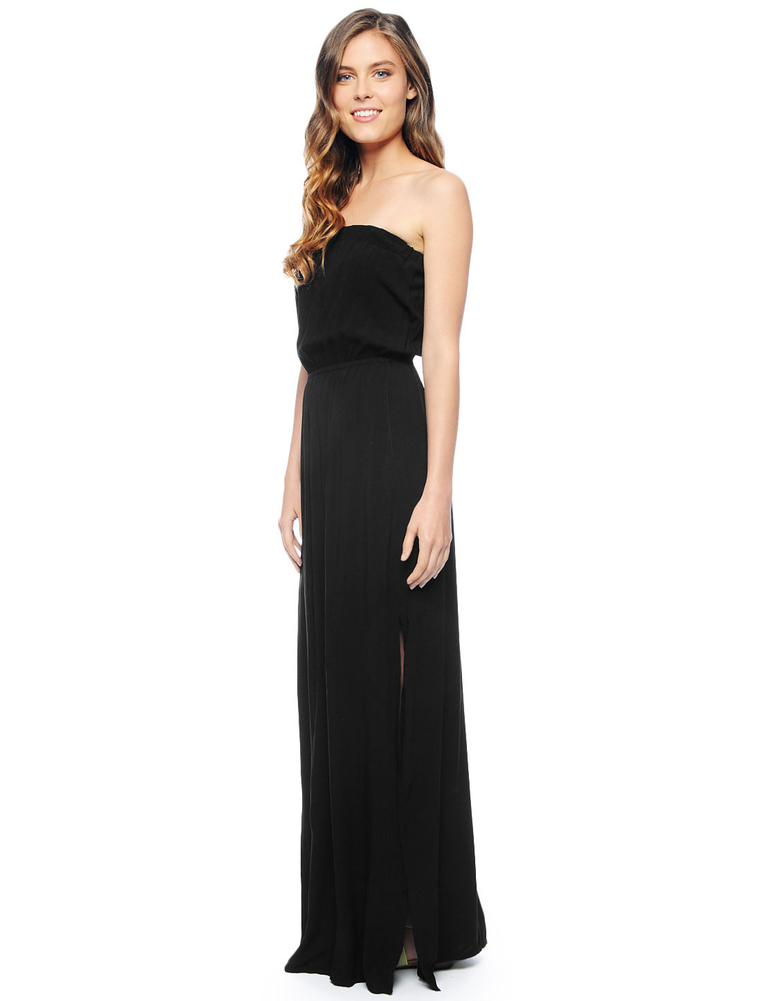 Lyst - Splendid Strapless Maxi Dress in Black