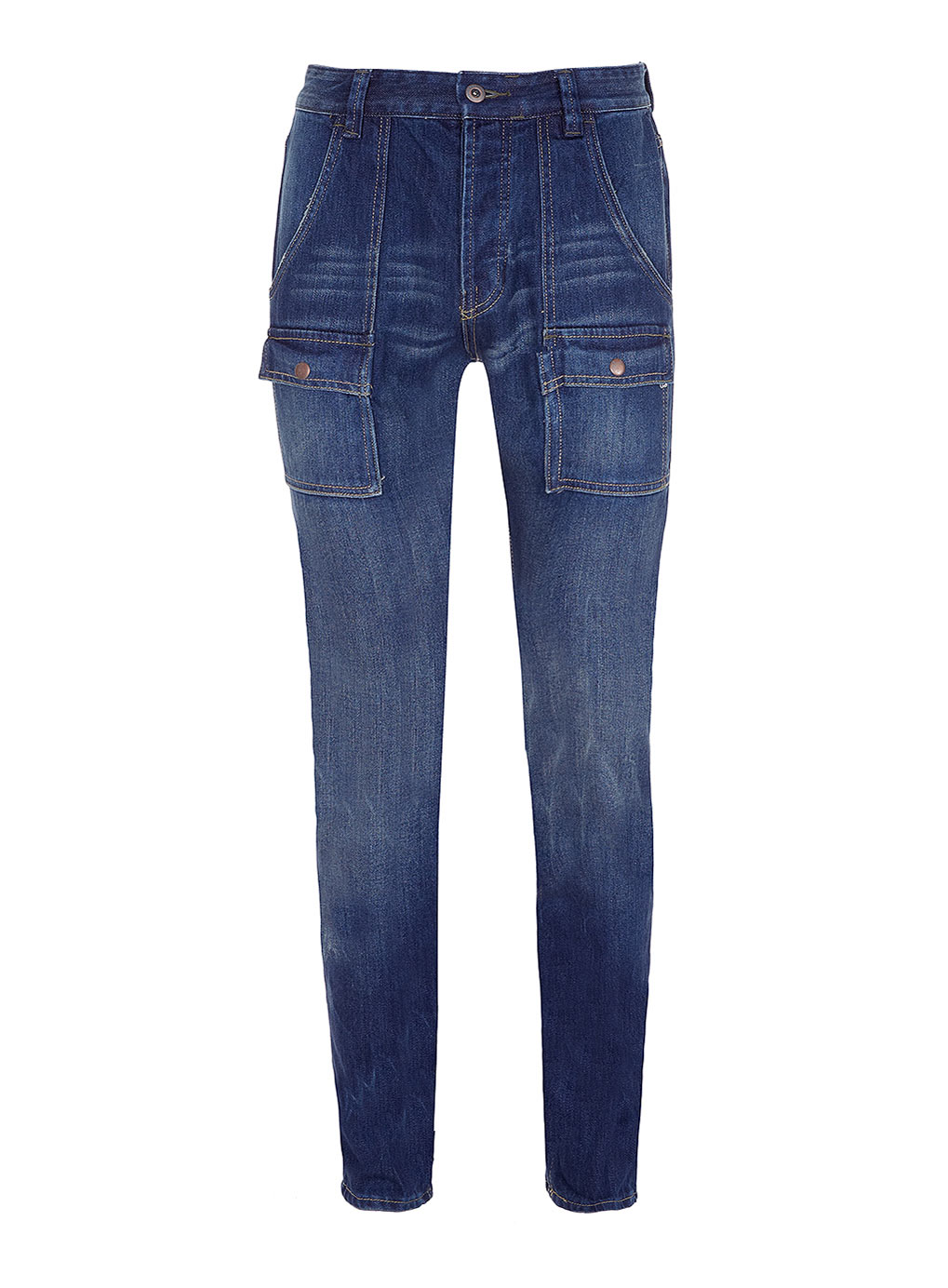 Topman Dark Wash Front Thigh Pocket Vintage Skinny Jeans in Blue for ...