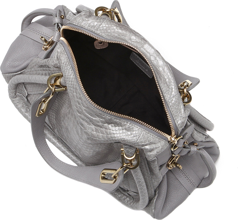 Chlo Paraty Python Shoulder Bag in Gray (cashmere grey) | Lyst  