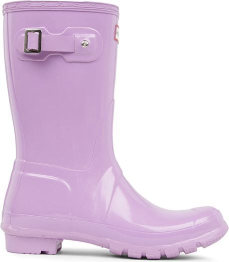 Hunter Original Gloss Short Wellies in Purple (lilac) | Lyst