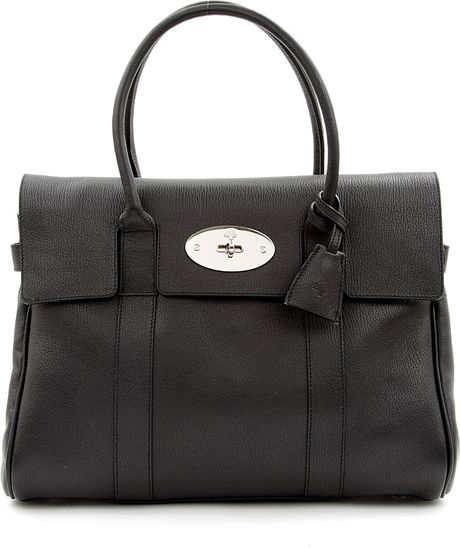 Mulberry Bayswater Grainyprint Leather Handbag in Black (black nickel ...