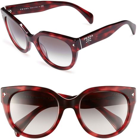 Prada Cats Eye Sunglasses in Red (Red Tortoise) | Lyst