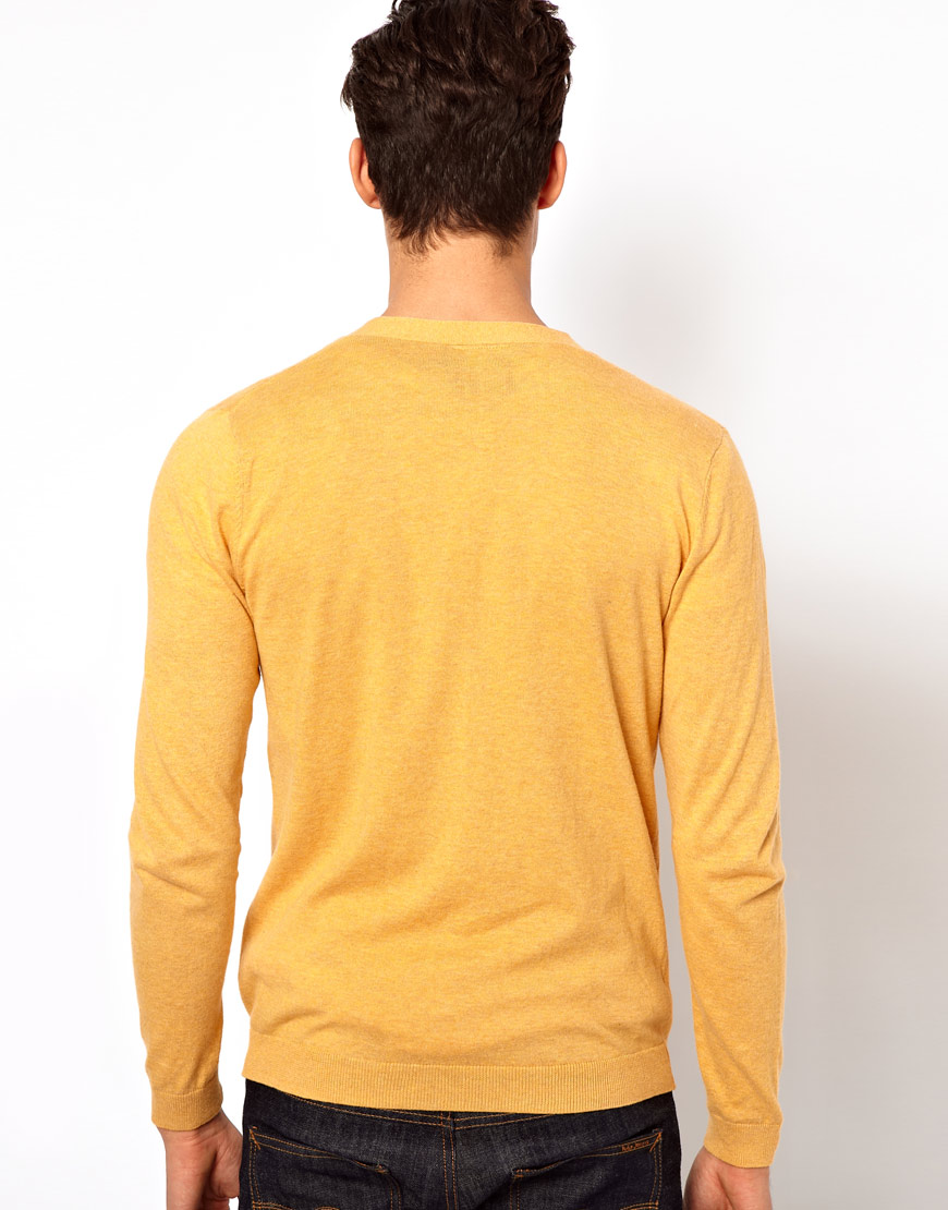Lyst ASOS Cardigan in Yellow for Men