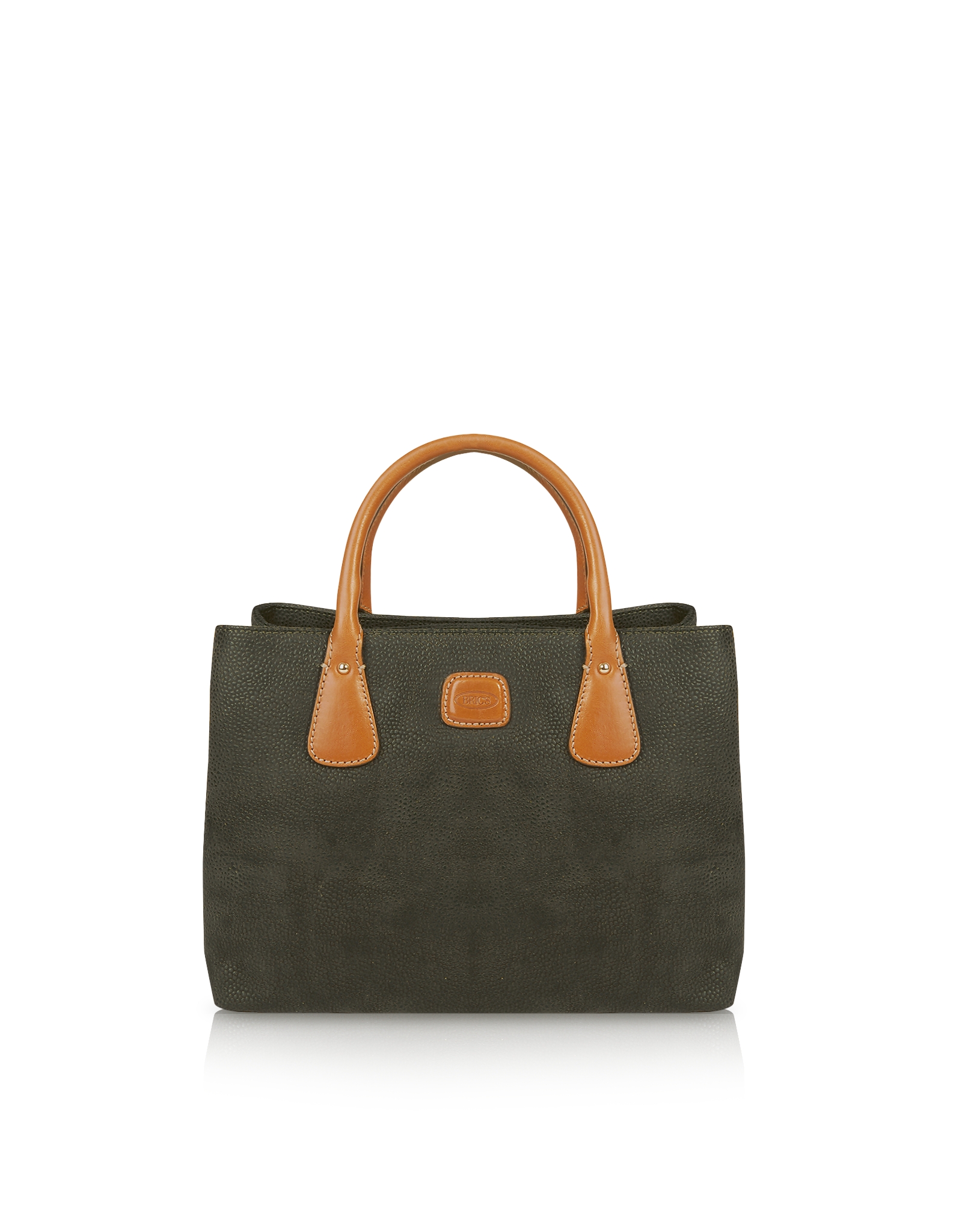 Bric's Life Eva Small Micro Suede Tote Bag in Brown (brown olive/ brown ...