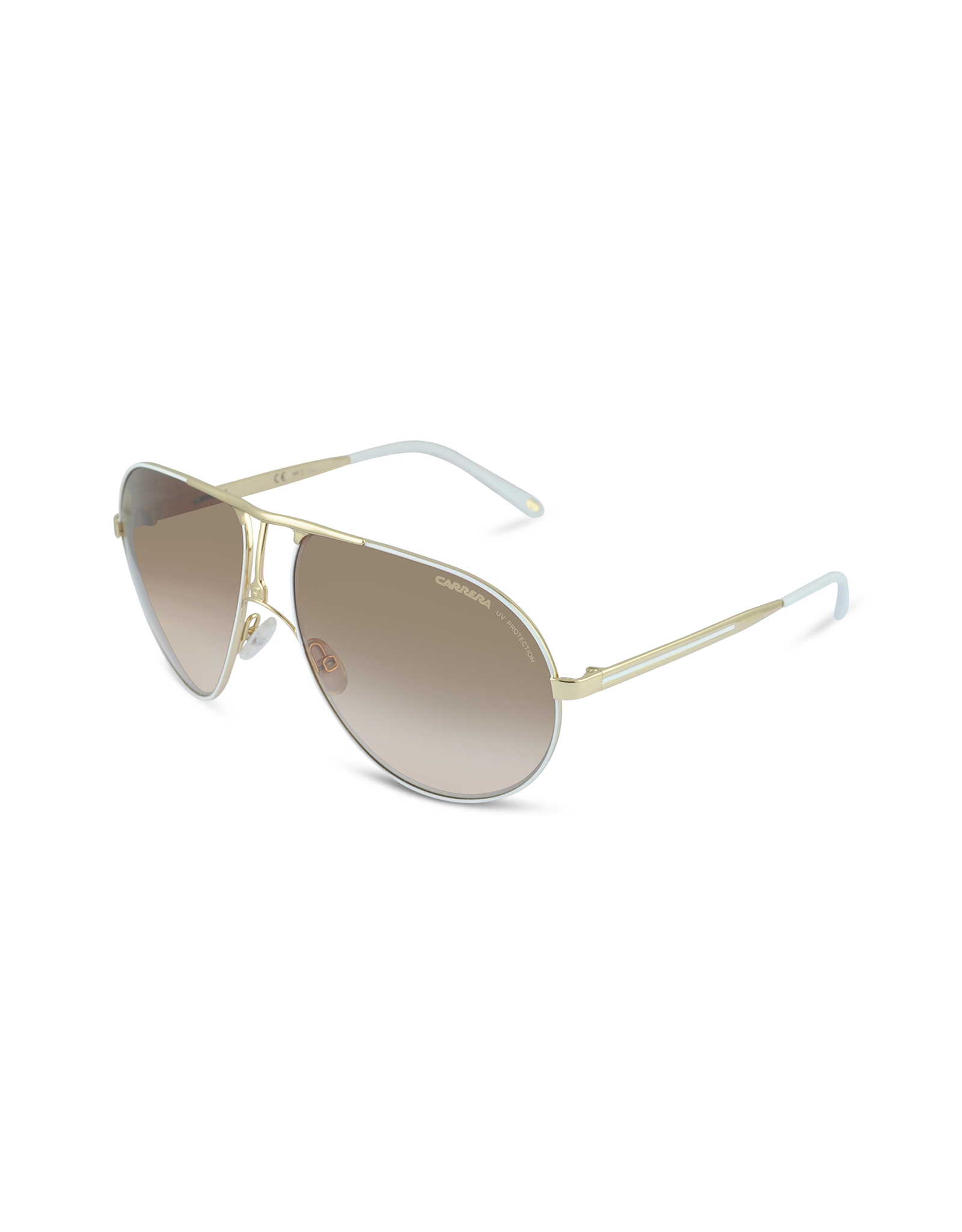 Carrera White Gold Aviator Sunglasses In Gold Gold Whitegradient Brown Lyst 