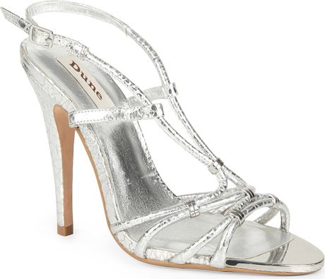 Dune Heather Leather Sandals in Silver (silver-leather) | Lyst
