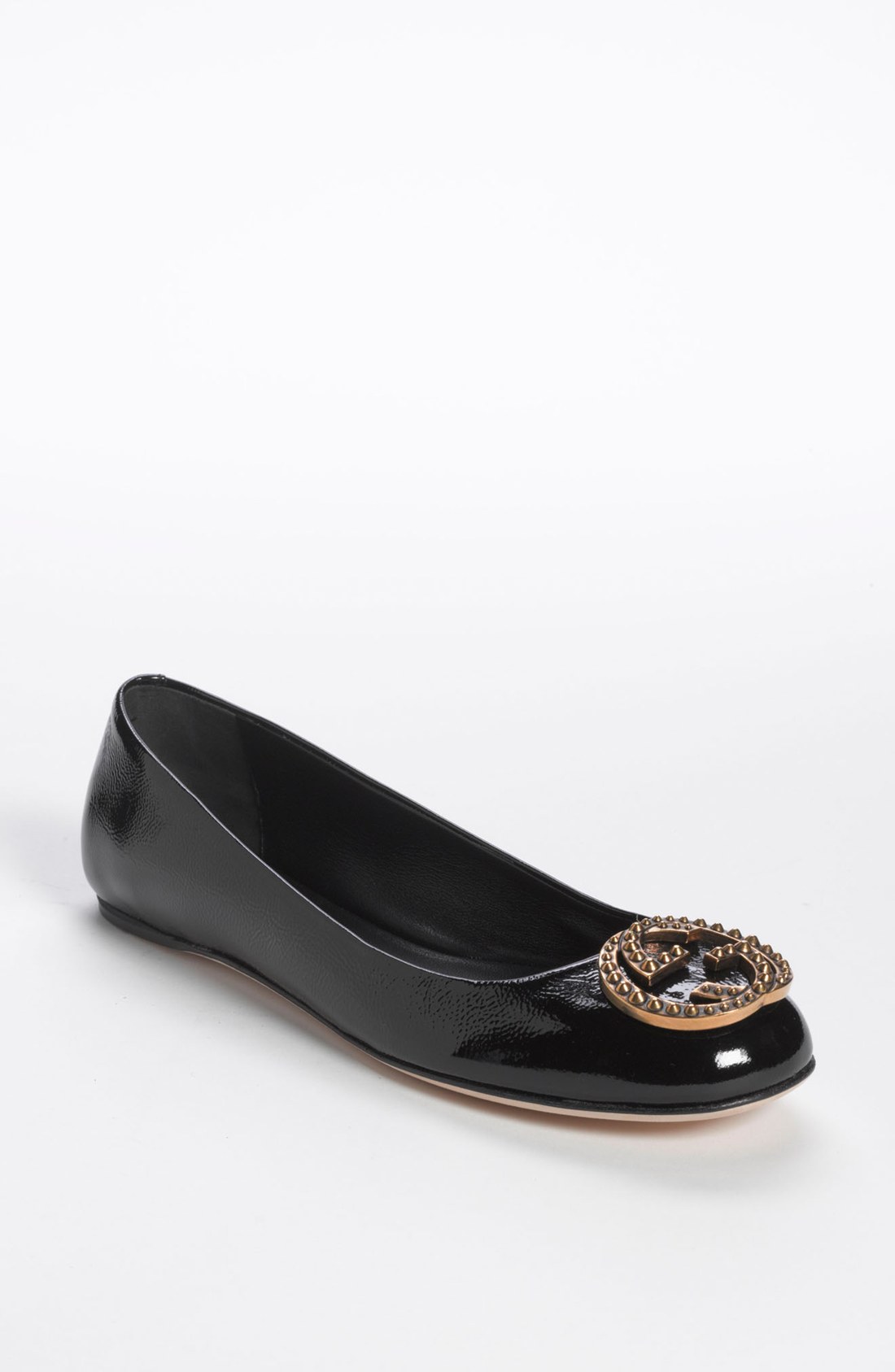 gucci ballerina flat in black lyst gucci ballerina flat in black lyst