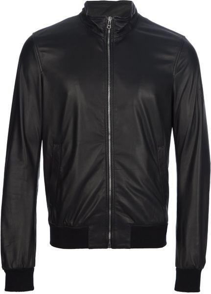 Gucci Leather Jacket in Blue for Men (navy) | Lyst