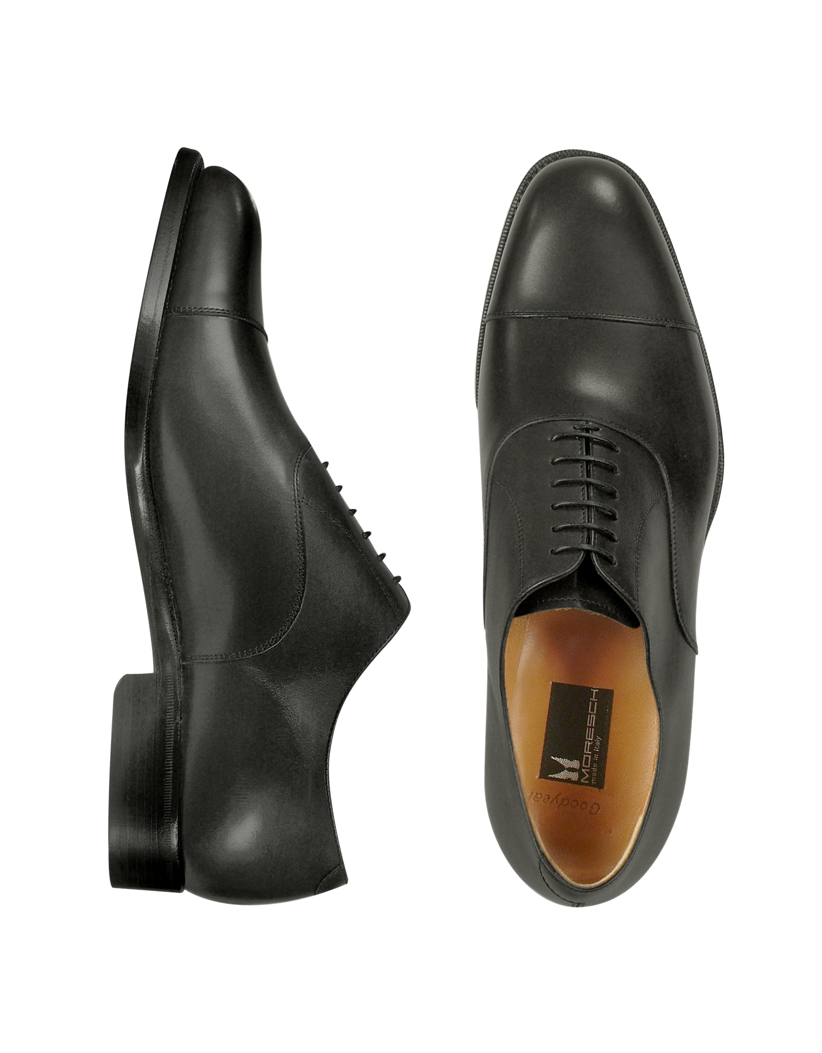Lyst - Moreschi Londra - Black Calfskin Cap Toe Oxford Shoes in Black ...