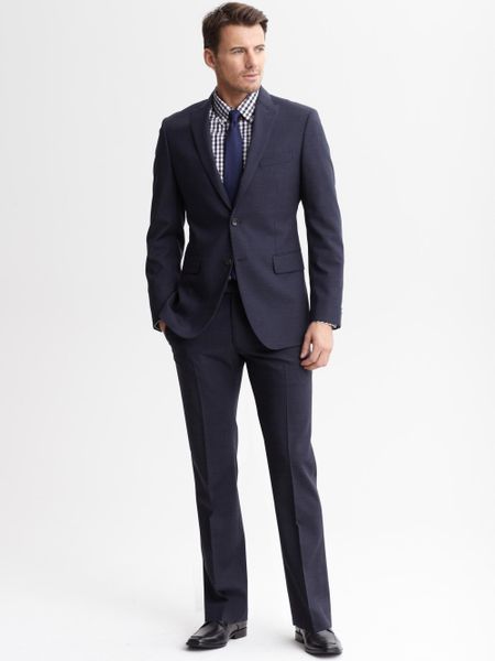 Banana Republic Tailored Navy Wool Two Button Suit Blazer in Blue for ...