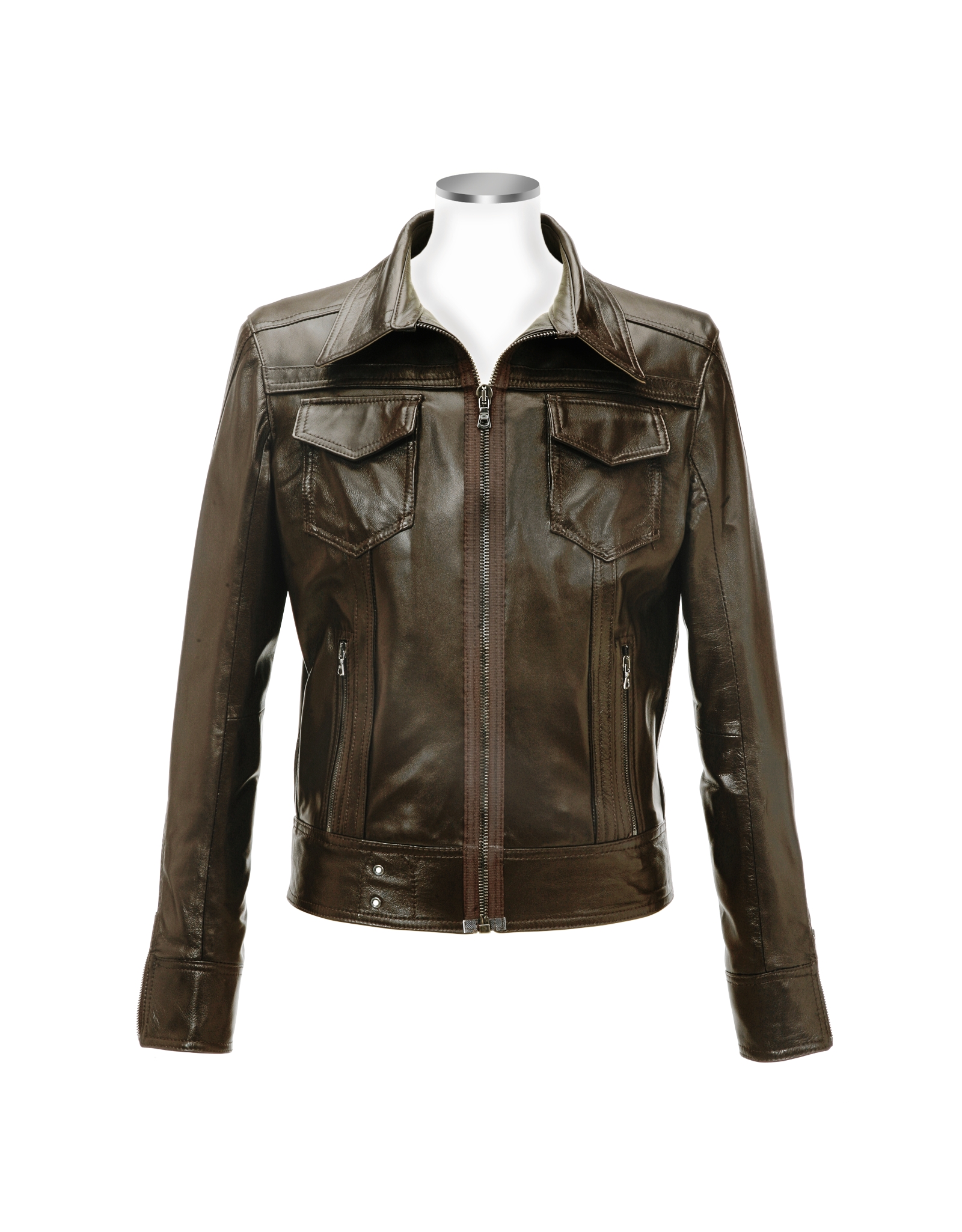 Forzieri Dark Brown Italian Leather Motorcycle Jacket In For Gallery