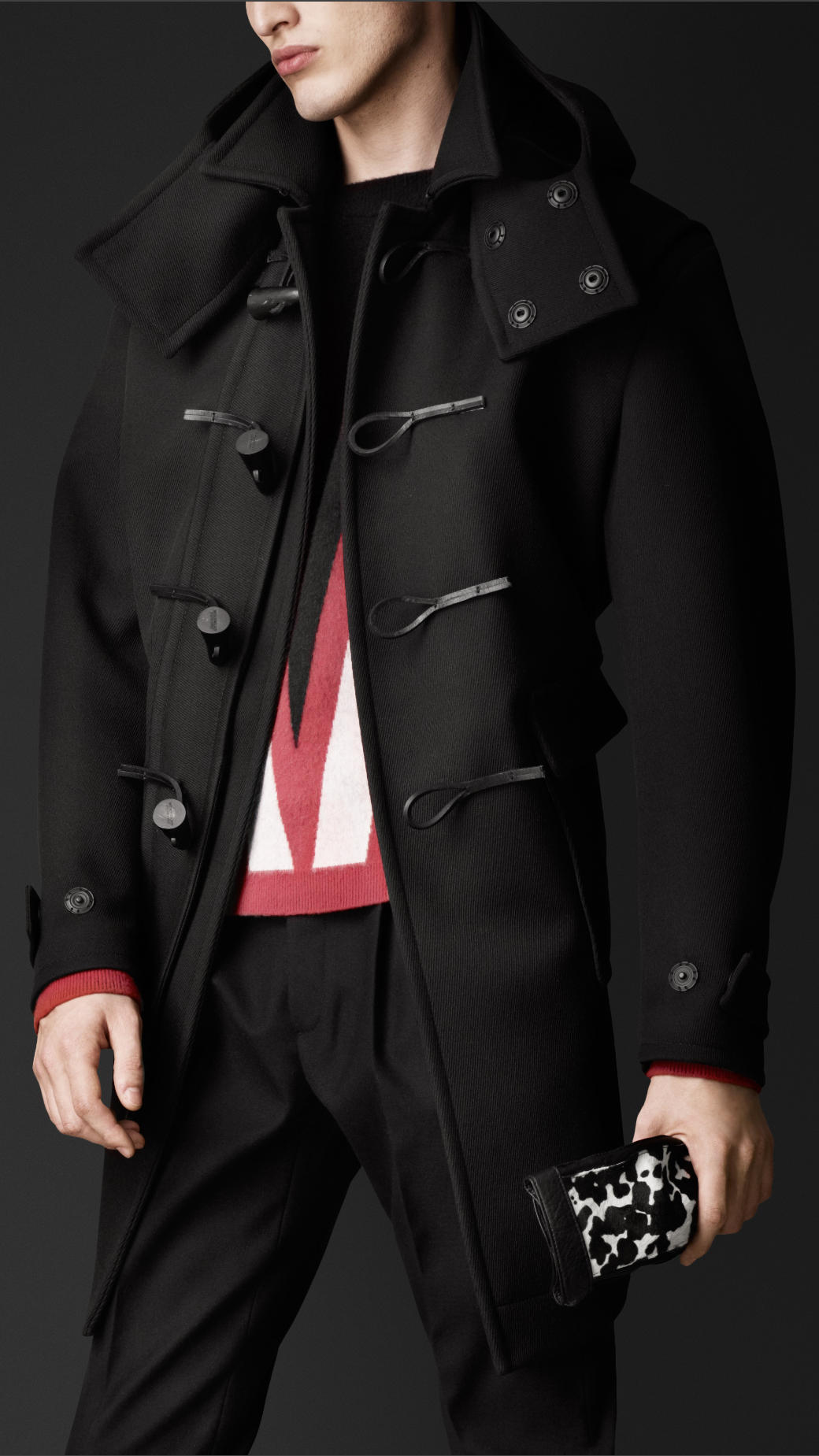 Lyst - Burberry Prorsum Oversize Cavalry Twill Duffle Coat in Black for Men