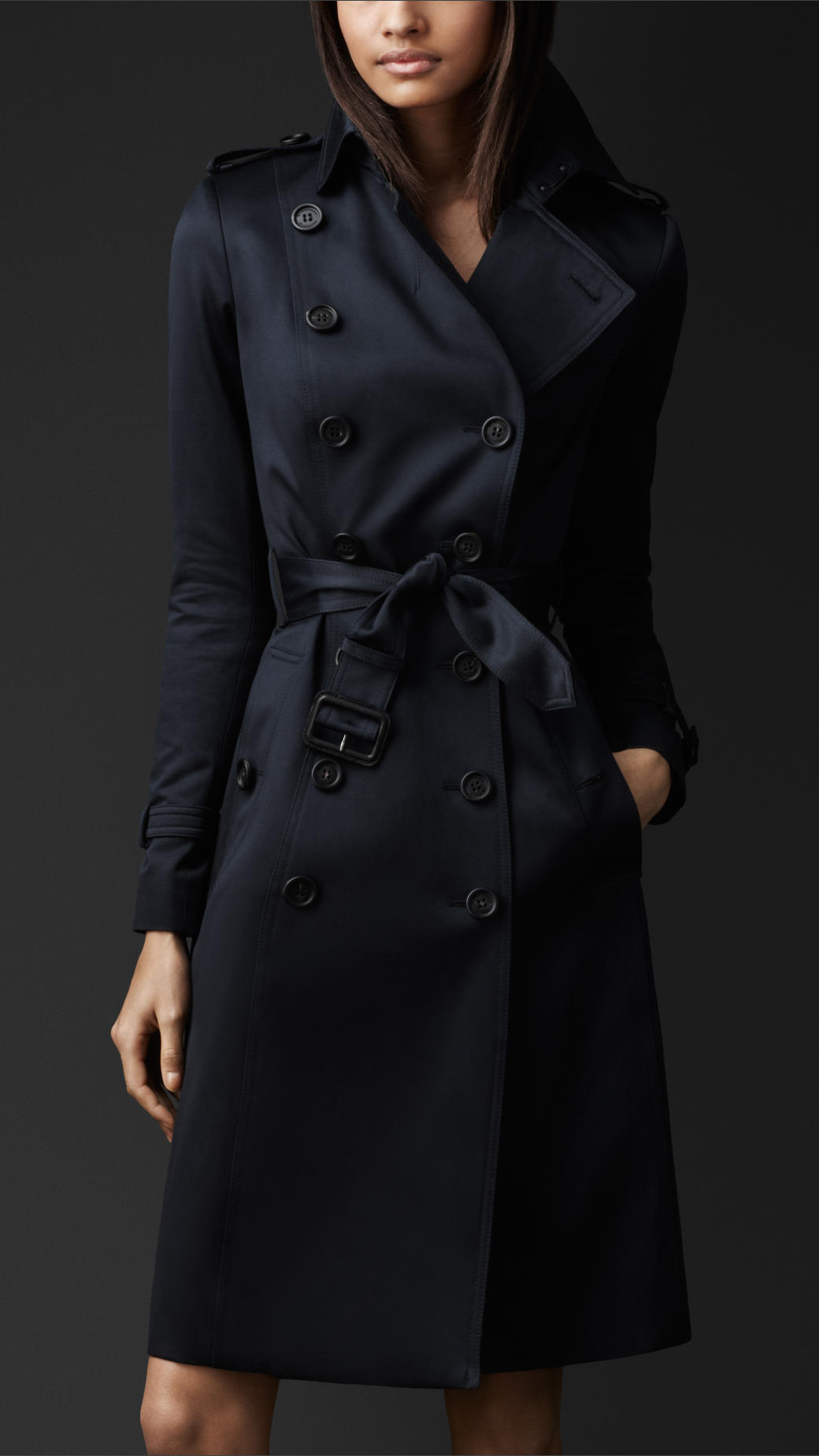 Lyst - Burberry Prorsum Cotton Sateen Trench Coat in Blue
