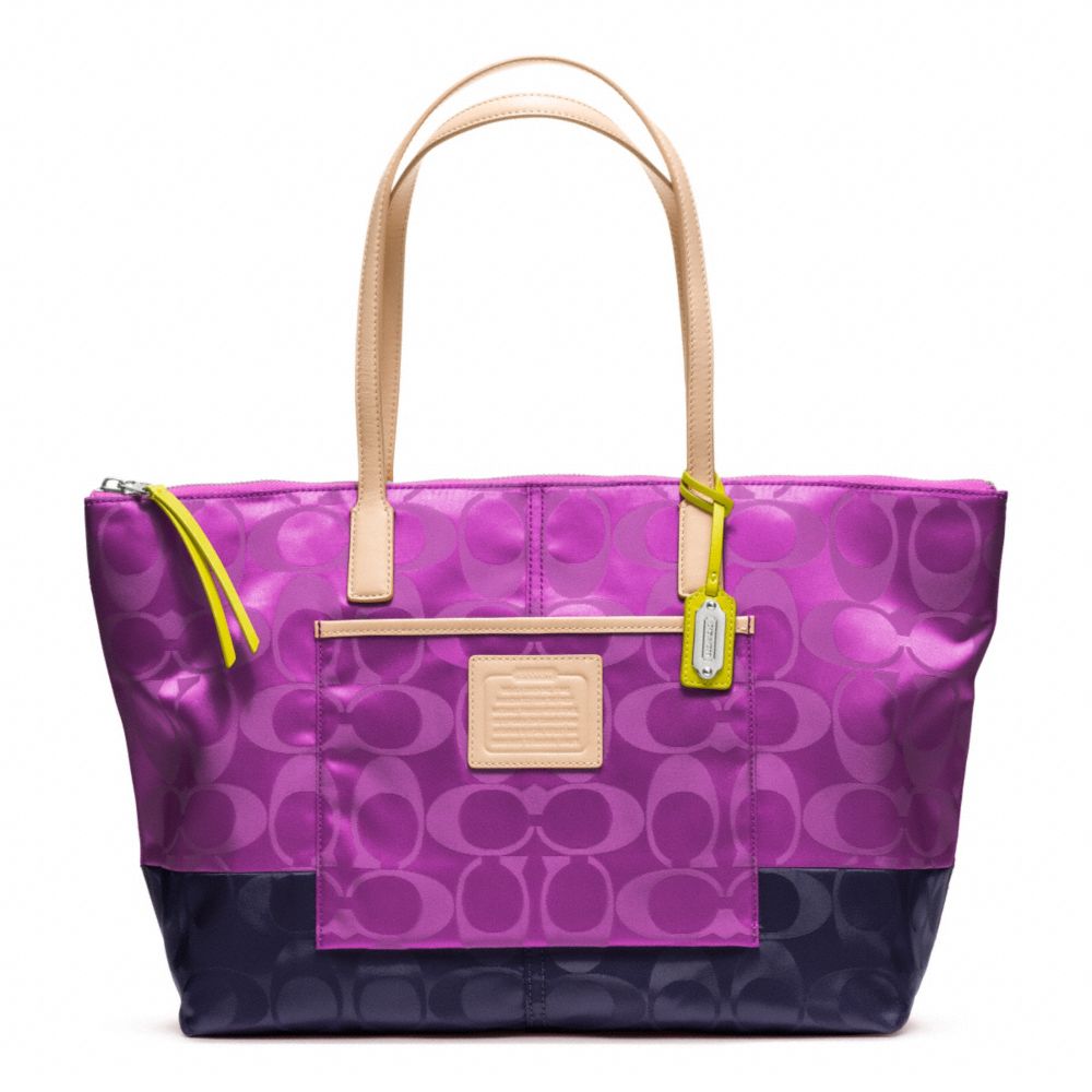 Lyst - COACH Legacy Weekend Signature Colorblock Nylon Eastwest Tote in ...