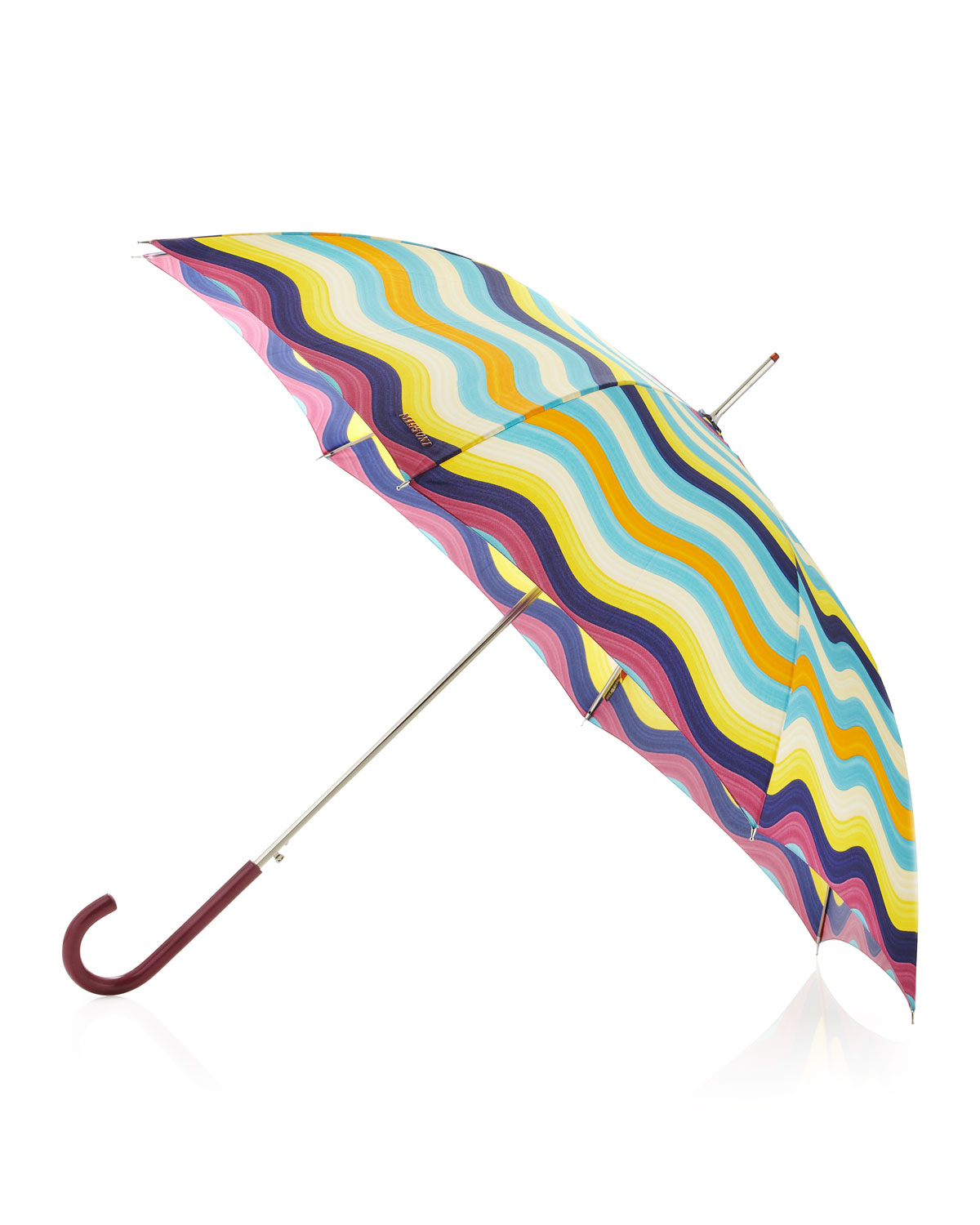 Missoni Crook Handle Stripe Umbrella Turquoiseyellow In Multicolor