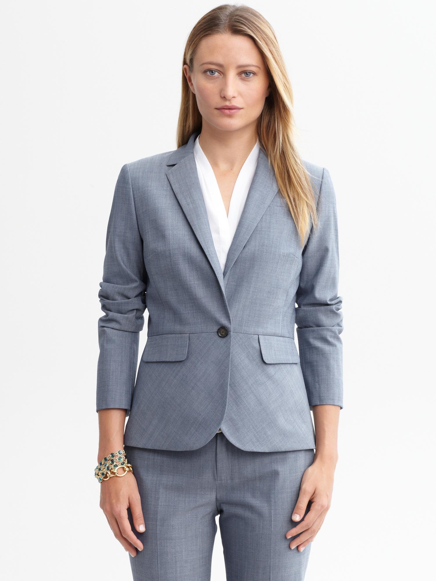 Banana Republic Blue Lightweight Wool Suit Blazer in Blue | Lyst