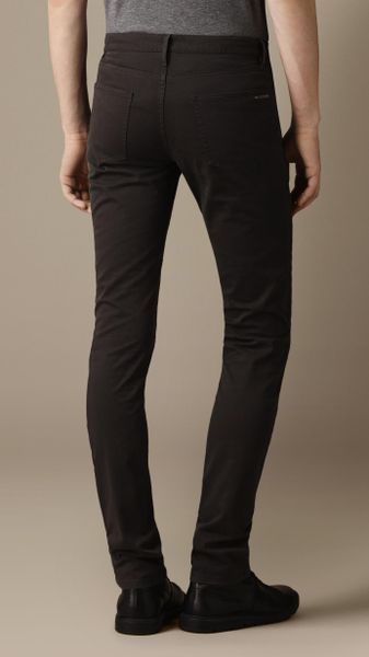 Burberry Skinny Fit Garment Dye Chinos in Black for Men (flint) | Lyst