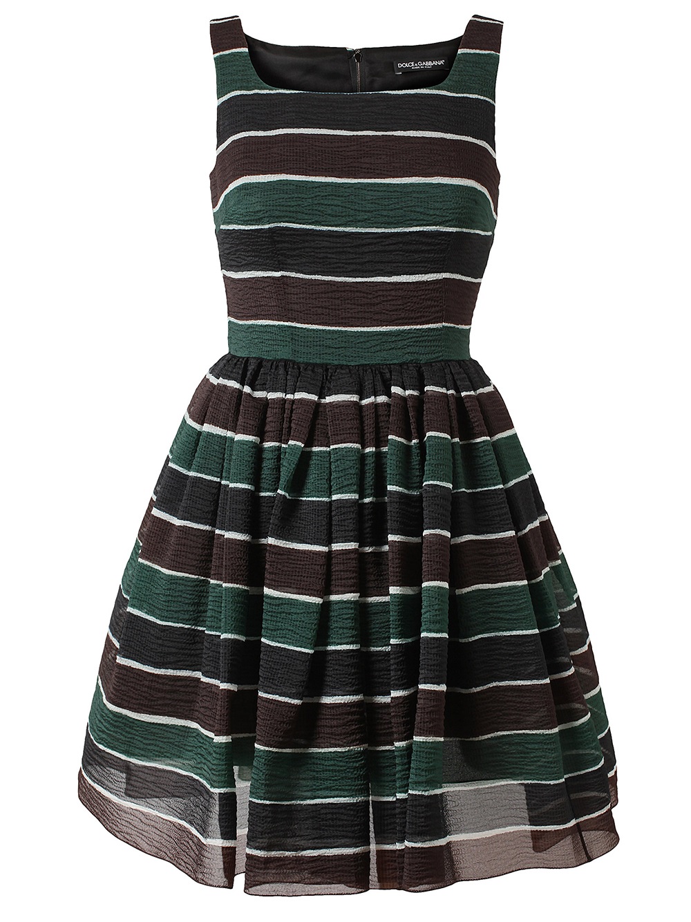 Lyst Dolce Gabbana Striped Silk Organza Dress In Green lyst dolce gabbana striped silk organza dress in green