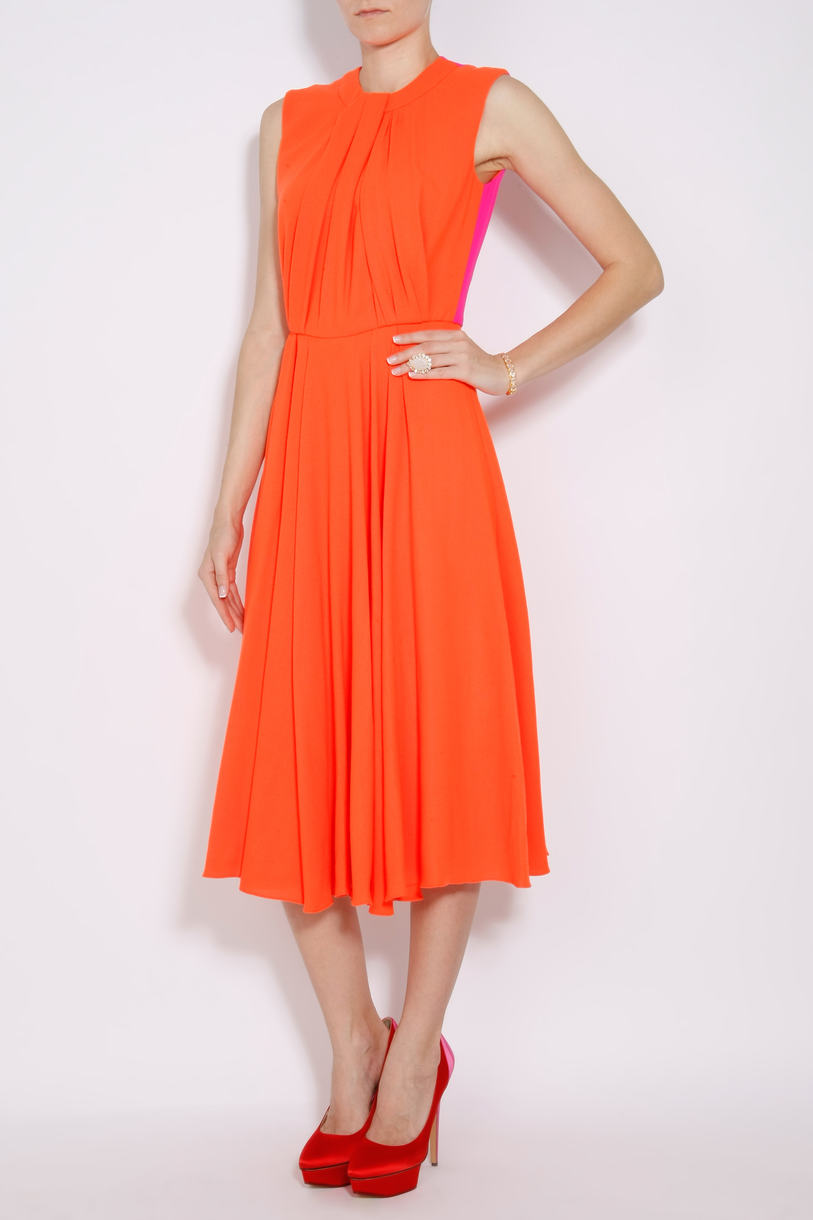Lyst - Roksanda Fluro Sessler Midi Dress in Orange