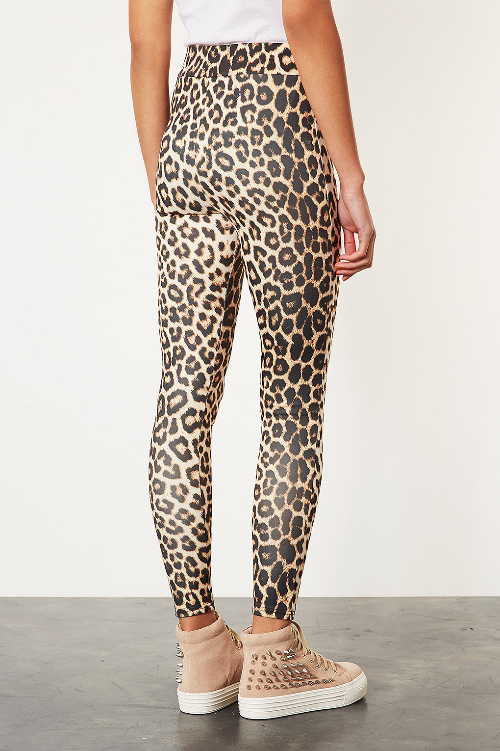 Lyst - Topshop Leopard High-shine Leggings in Brown